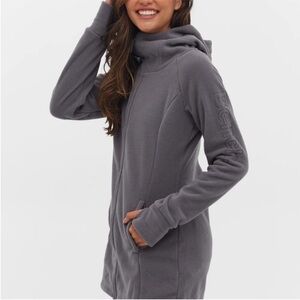 Grey Bench Polar Fleece Jacket Long Jacket